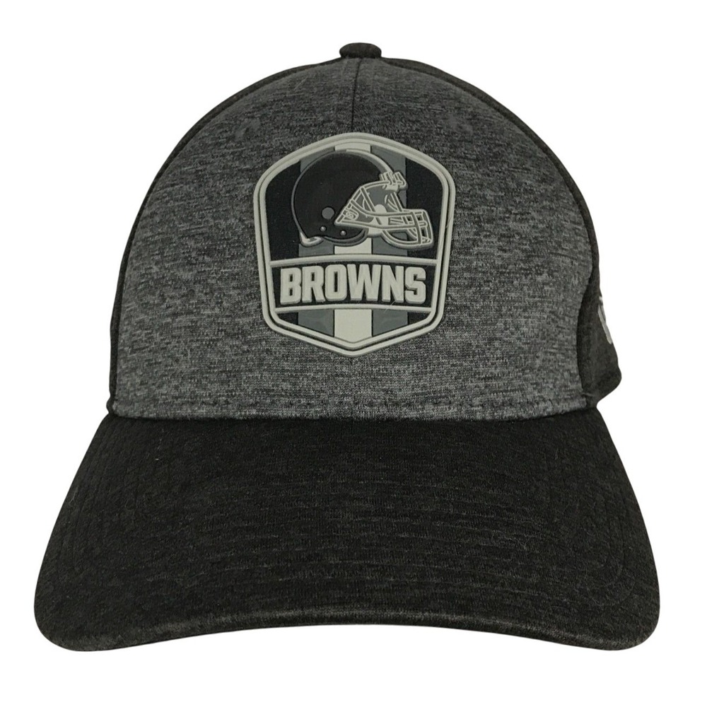 New Era Cleveland Browns‎ NFL Hat Mens Charcoal Black Heathered Stretch Fit Cap